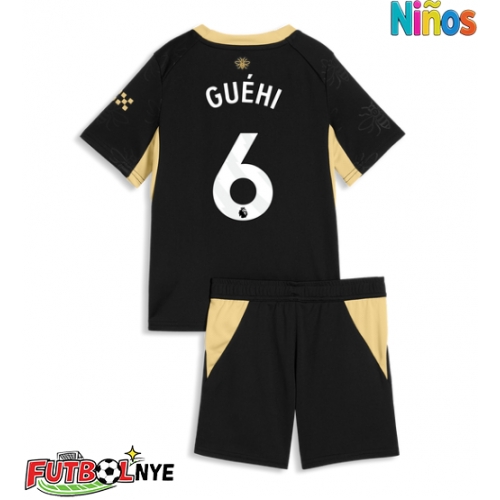 Camiseta Manchester City Marc Guehi #6 Visitante Equipación para niños 2026-27 manga corta (+ pantalones cortos)